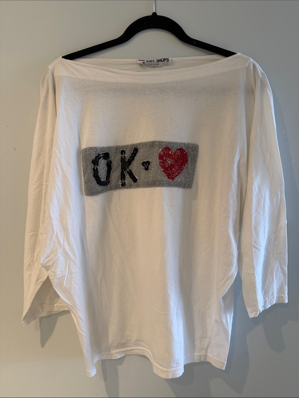 Vintage Sequin OK Heart Top